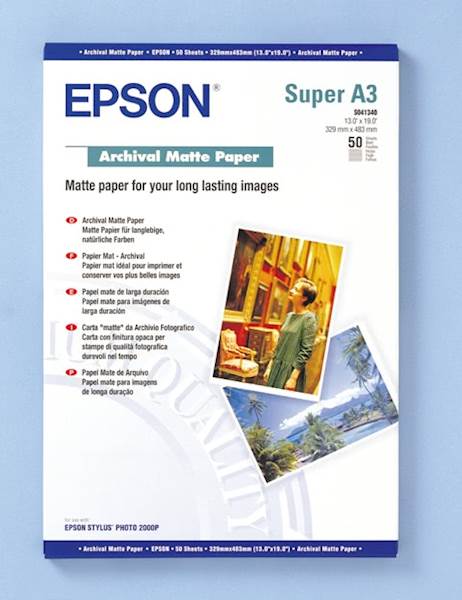 PAPIR EPSON A3+, 50L ARCHIVAL MATTE 189g/m²