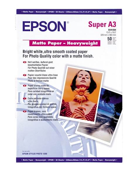 PAPIR EPSON A3+, 50L MATTE PAPER HEAVYWEIGHT 167g/m²