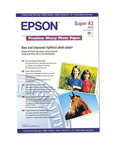 PAPIR EPSON A3+, 20L PREMIUM GLOSSY, 255g/m2