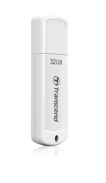 USB DISK TRANSCEND 32GB JF 370, 2.0, bel, s pokrovčkom
