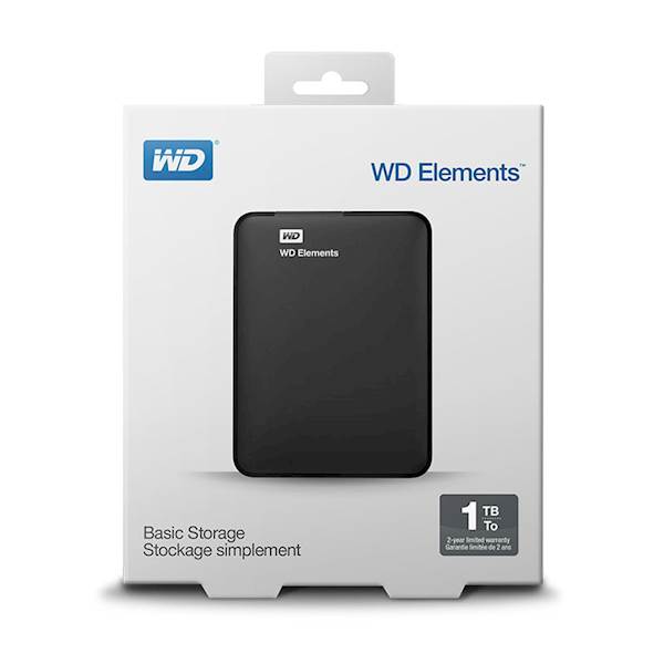 Prenosni trdi disk WD Elements 1 TB črne barve