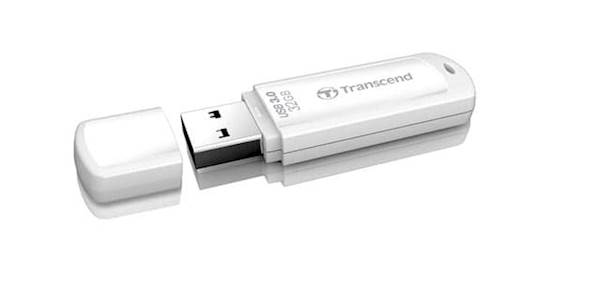 USB DISK TRANSCEND 32GB JF 730, 3.0, bel, s pokrovčkom