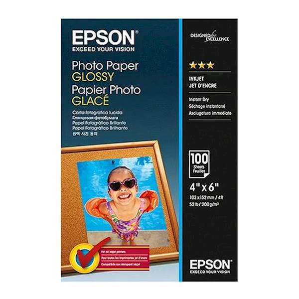 PAPIR EPSON PHOTO GLOSSY 10x15cm, 200g/m², 100 LISTOV