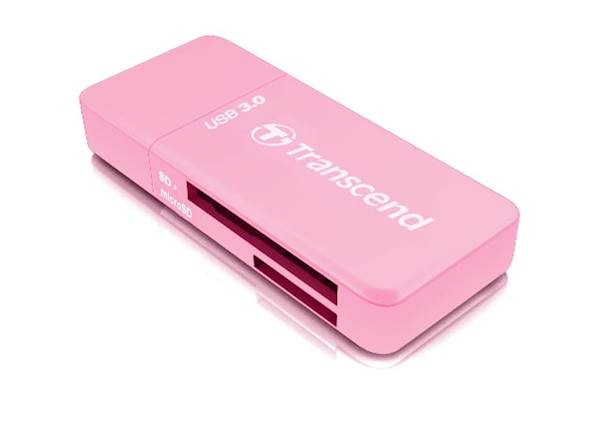 Čitalec kartic Transcend RDF5 roza, USB A 3.1 --> SD, microSD