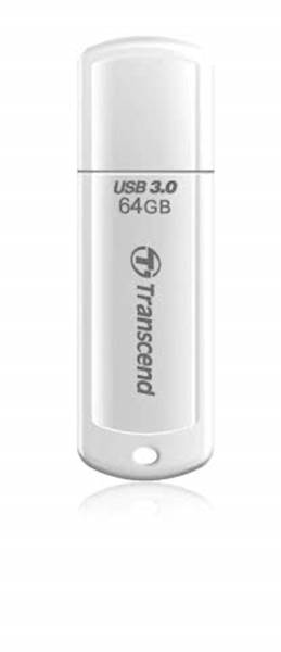 USB DISK TRANSCEND 64GB JF 730, 3.0, bel, s pokrovčkom