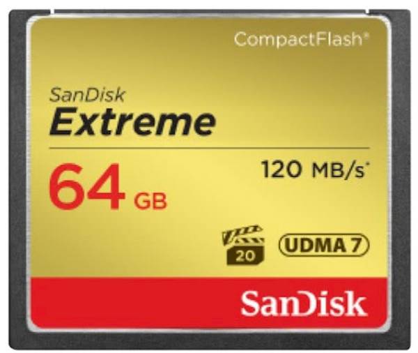 CF SANDISK 64GB EXTREME UDMA7, 120/85MB/s, VPG-20