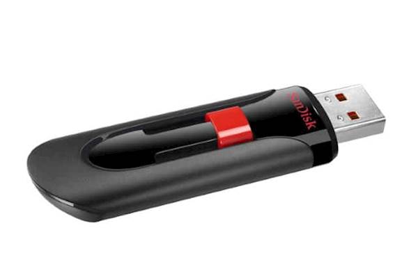 USB DISK SANDISK 32GB CRUZER GLIDE, 2.0, črno-rdeč, drsni priključek