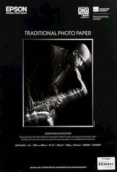 PAPIR EPSON A3+ TRADITIONAL PHOTO PAPER, 17"x 15m, 300g/m2