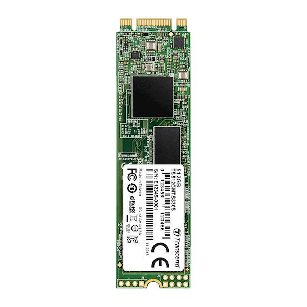 SSD Transcend M.2 512GB 2280 830S, 560/510MB/s, 3D TLC, SATA 3 (6GB/s)