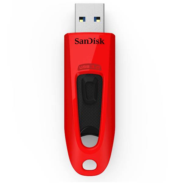 USB DISK SANDISK 64GB ULTRA RDEČA, 3.0, rdeč, brez pokrovčka