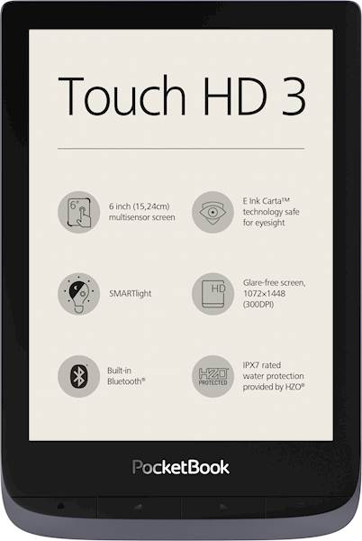 Elektronski bralnik PocketBook Touch HD3,  metalik siva