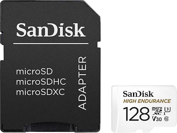 SDXC SANDISK MICRO 128GB HIGH ENDURANCE VIDEO, 100/40MB/s, UHS-I, U3, C10, V30, adapter