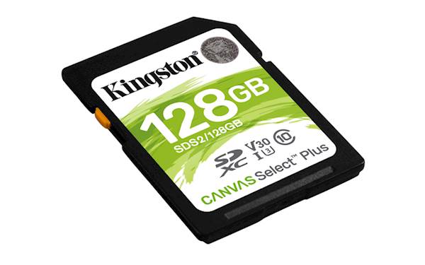 SDXC KINGSTON 128GB CANVAS SELECT Plus, 100/85 MB/s (r/w), C10 UHS-I U1 V10