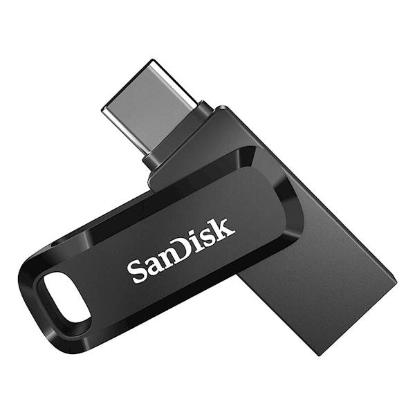 USB C & USB disk SanDisk 32GB Ultra Dual GO, 3.2, 150 MB/s, črn