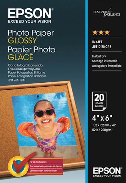 PAPIR EPSON 10x15 cm, PHOTO GLOSSY PAPER 200g/m², 20 LISTOV