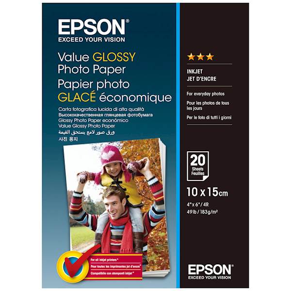 PAPIR EPSON FOTO GLOSSY 10x15cm 20 LISTOV 183g/m2