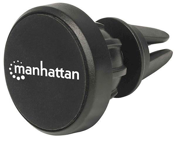 Avtomobilski magnetni nosilec za mobitel MANHATTAN za na zračnik v avtu, nedrseča blazinica, črna