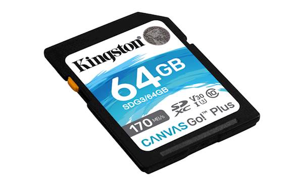 SDXC KINGSTON 64GB Canvas GO Plus, 170/70MB/s,  C10, UHS-I, U3, V30