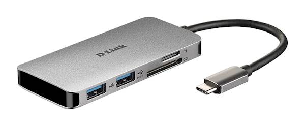 D-LINK 6-V-1 RAZDELILNIK USB ‑ C HDMI, USB, SD čitalnik