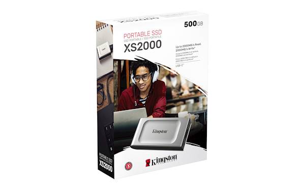 SSD Kingston prenosni 500GB XS2000, USB C 3.2, 2000/2000MB/s
