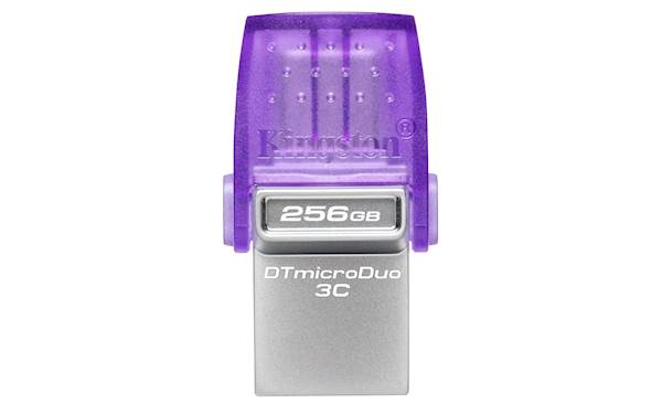 USB C & USB DISK Kingston 256GB DT microDuo3G3, 3.2 Gen1, OTG, plastičen s pokrovčkom