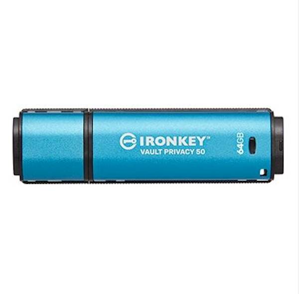 USB DISK KINGSTON IRONKEY 64GB VAULT PRIVACY 50, 3.2 Gen1, kovinski, strojna zaščita