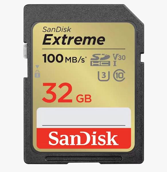 SDHC SANDISK 32GB EXTREME, 100/60MB/s, UHS-I, Speed Class 3 (U3), V30,C10