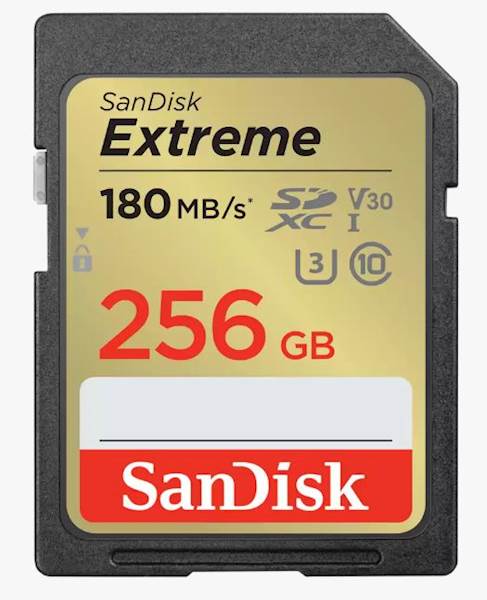 SDXC SANDISK 256GB EXTREME, 180/130MB/s, UHS-I, C10, U3, V30
