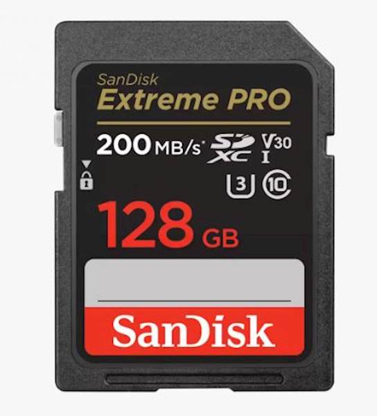 SDXC SANDISK 128GB EXTREME PRO, 200/90MB/s, UHS-I, C10, U3, V30