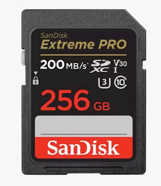 SDXC SANDISK 256GB EXTREME PRO, 200/140MB/s, UHS-I, C10, U3, V30