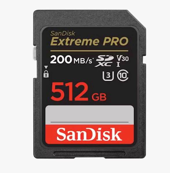SDXC SANDISK 512GB EXTREME PRO, 200/140MB/s, UHS-I, C10, U3, V30