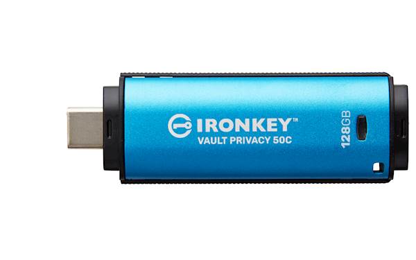 USB disk Kingston Ironkey 128GB Vault Privacy 50C, 3.2 Gen1 C, kovinski, strojna zaščita, FIPS 197