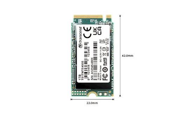 SSD Transcend M.2 PCIe NVMe 512GB 400S 2242, 2000/900 MB/s, 3D TLC, DRAM-less