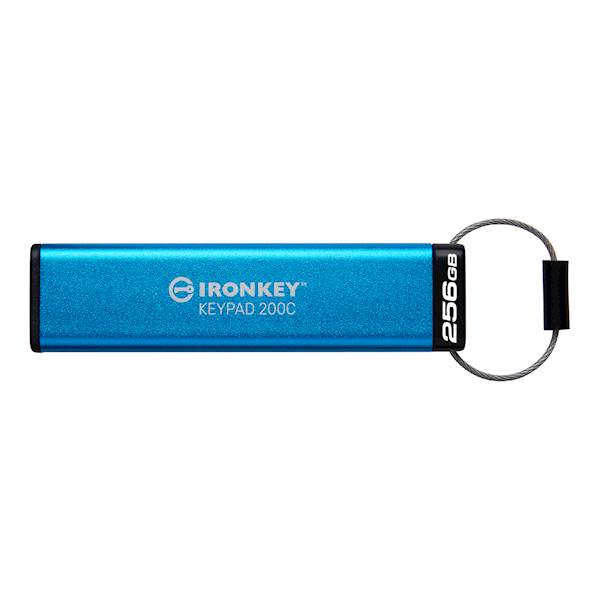 USB disk Kingston Ironkey 256GB Keypad 200C, USB-C 3.2, FIPS 140-3 Level 3, AES-256 bit, PIN