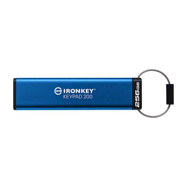 USB disk Kingston Ironkey 256GB Keypad 200, 3.2 Gen1, FIPS 140-3Lvl 3, AES-256 strojna zaščita