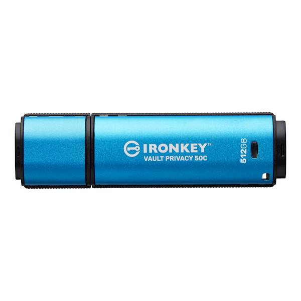 USB disk Kingston Ironkey 512GB Vault Privacy 50C, 3.2 Gen1 C, kovinski, strojna zaščita, FIPS 197