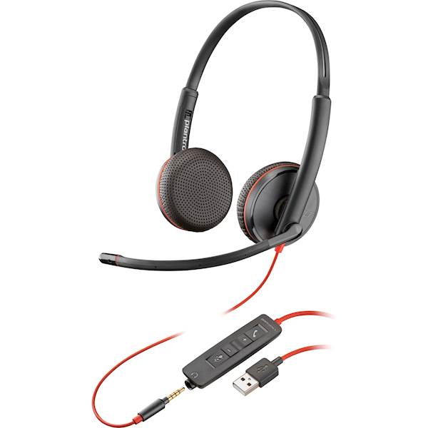 Stereo naglavne slušalke Poly Blackwire 3225 USB-A
