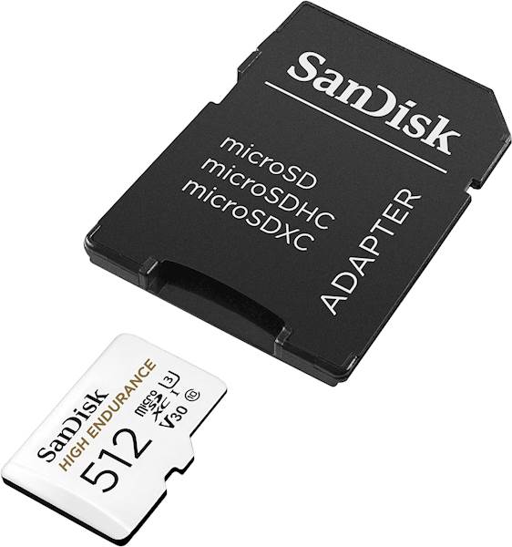 SDXC SANDISK MICRO 512GB HIGH ENDURANCE VIDEO, 100/40MB/s, UHS-I, U3, C10, V30, adapter
