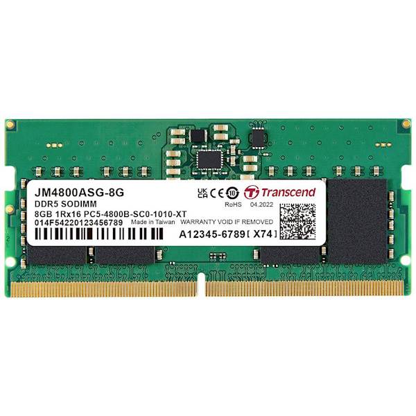 RAM SODIMM DDR5 16GB 4800 Transcend, CL40, 1Rx8 2Gx8 