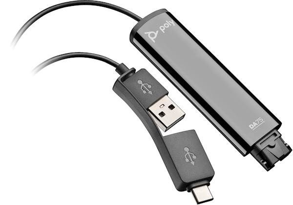 Poly DA75 USB na QD Adapter - združljiv s katerimi koli slušalkami Poly s Quick Disconnect