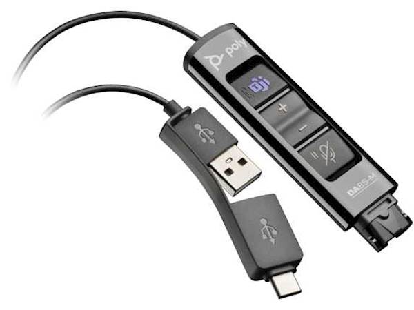 Poly DA85-M USB na QD Adapter - združljiv s katerimi koli slušalkami Poly s Quick Disconnect