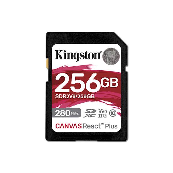 SDXC KINGSTON 128GB Canvas REACT Plus, 280/150MB/s, UHS-II, C10, U3, V60, 4K
